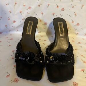 Sam and Libby vintage black sequins mules